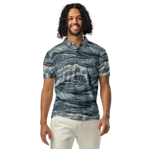 Stormwatch Beacon on a Men's Slim Fit Polo Shirt