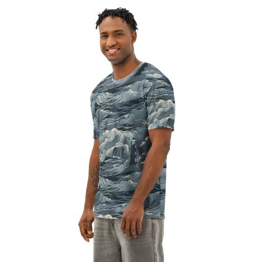 Stormwatch Beacon on a Men's Cotton Crew Neck T-Shirt