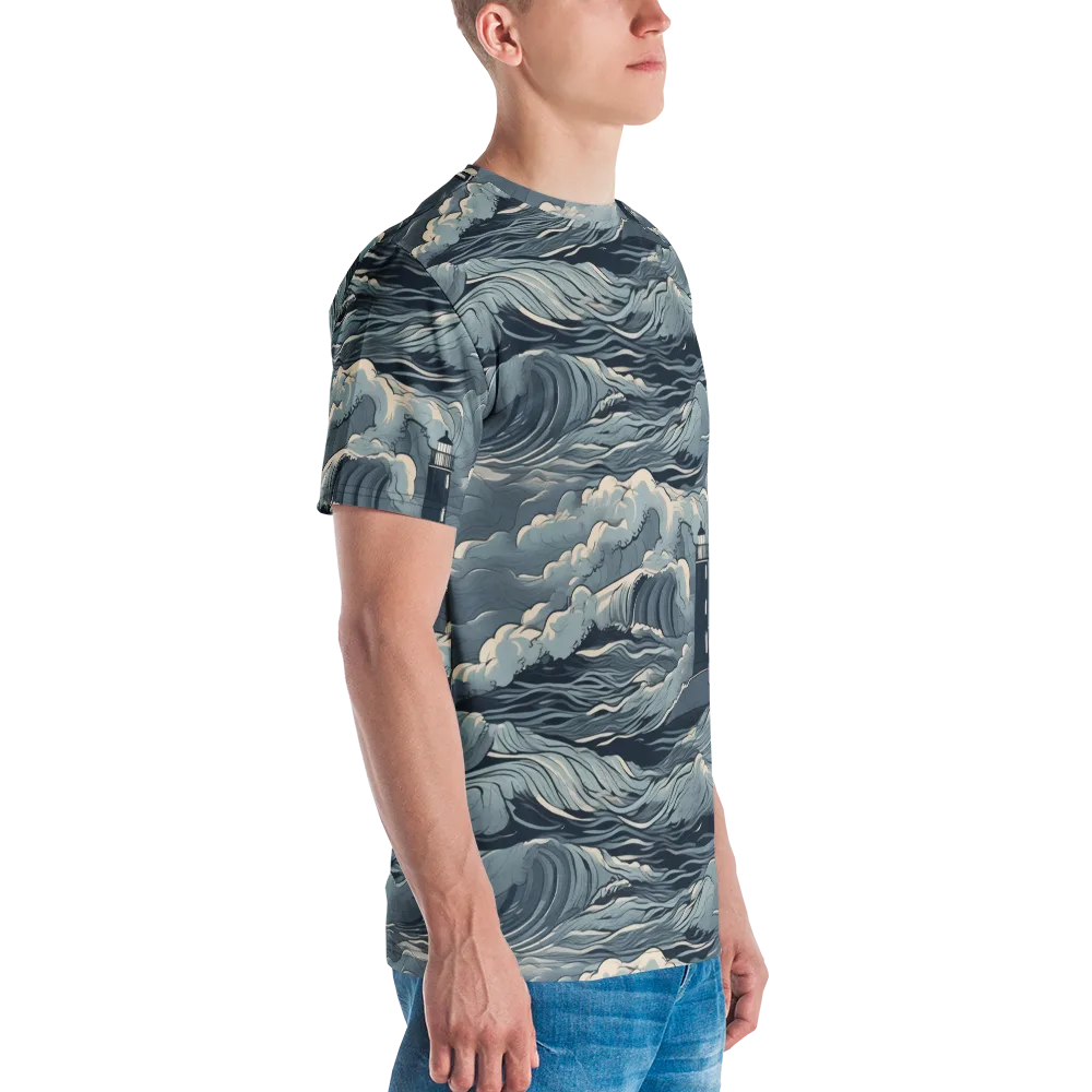 Stormwatch Beacon on Men's Crew Neck T-Shirt — Right