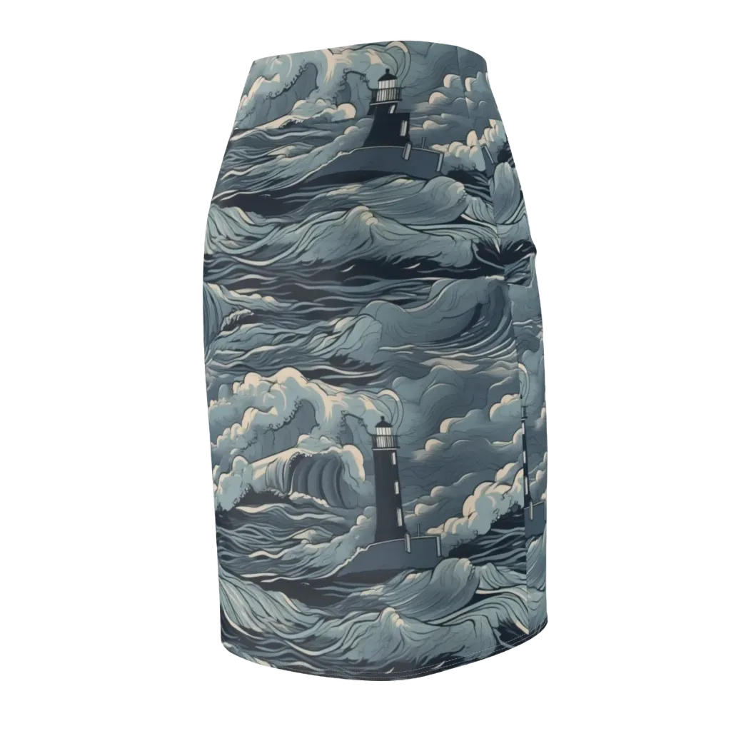 Stormwatch Beacon on Pencil Skirt — Back Side