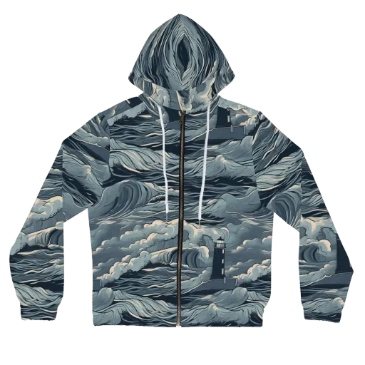 Stormwatch Beacon on a Women's Full-Zip Hoodie