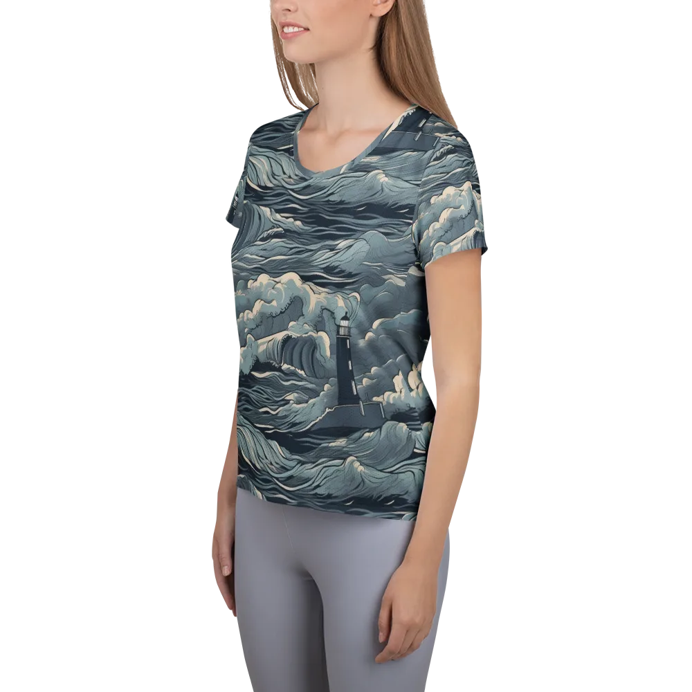 Stormwatch Beacon on Women's Athletic T-Shirt — Left