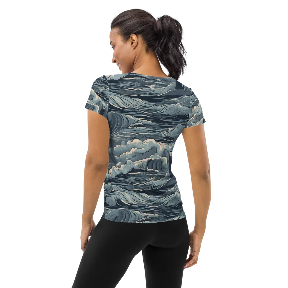 Stormwatch Beacon on Women's Athletic T-Shirt — Back