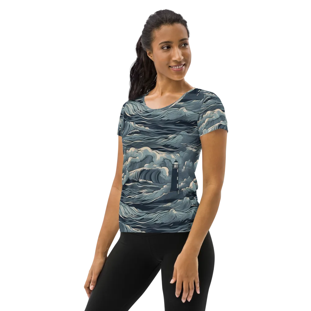 Stormwatch Beacon on Women's Athletic T-Shirt — Left