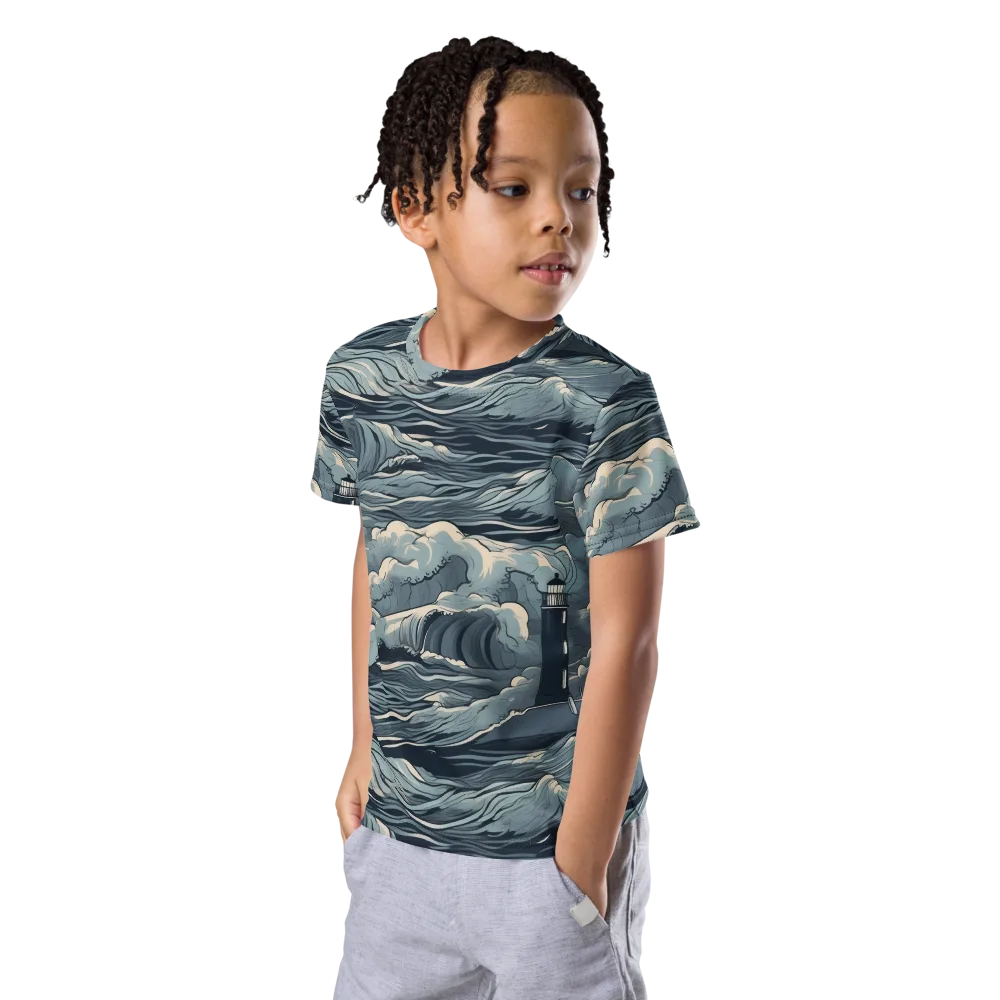 Stormwatch Beacon on Kids Crew Neck T-Shirt — Left Front