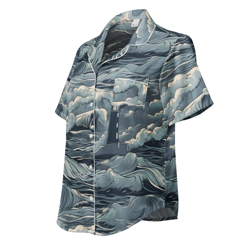 Stormwatch Beacon on Women's Short Sleeve Pajama Top — Left Front