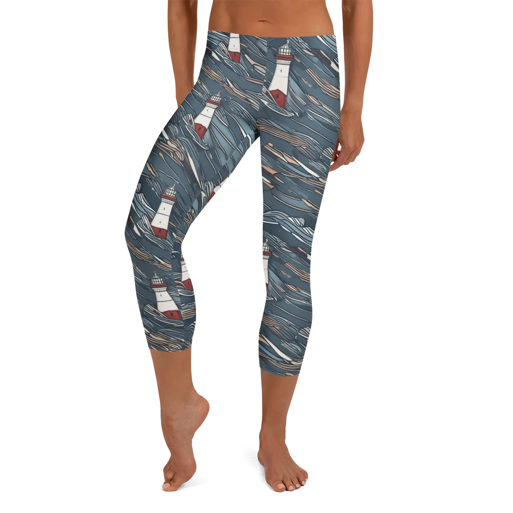 Beacon Current on Capri Leggings — Front