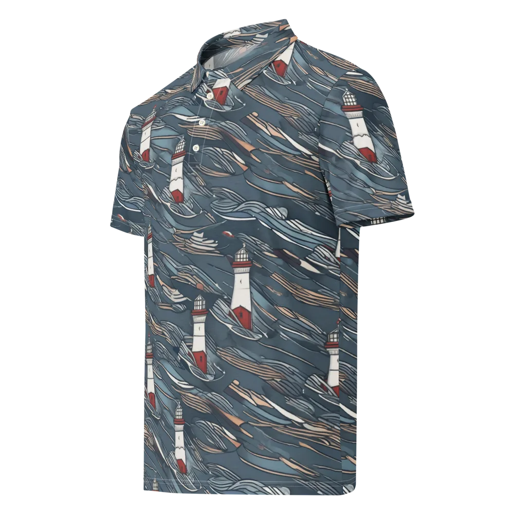 Beacon Current on Men's Slim Fit Polo Shirt — Left Front