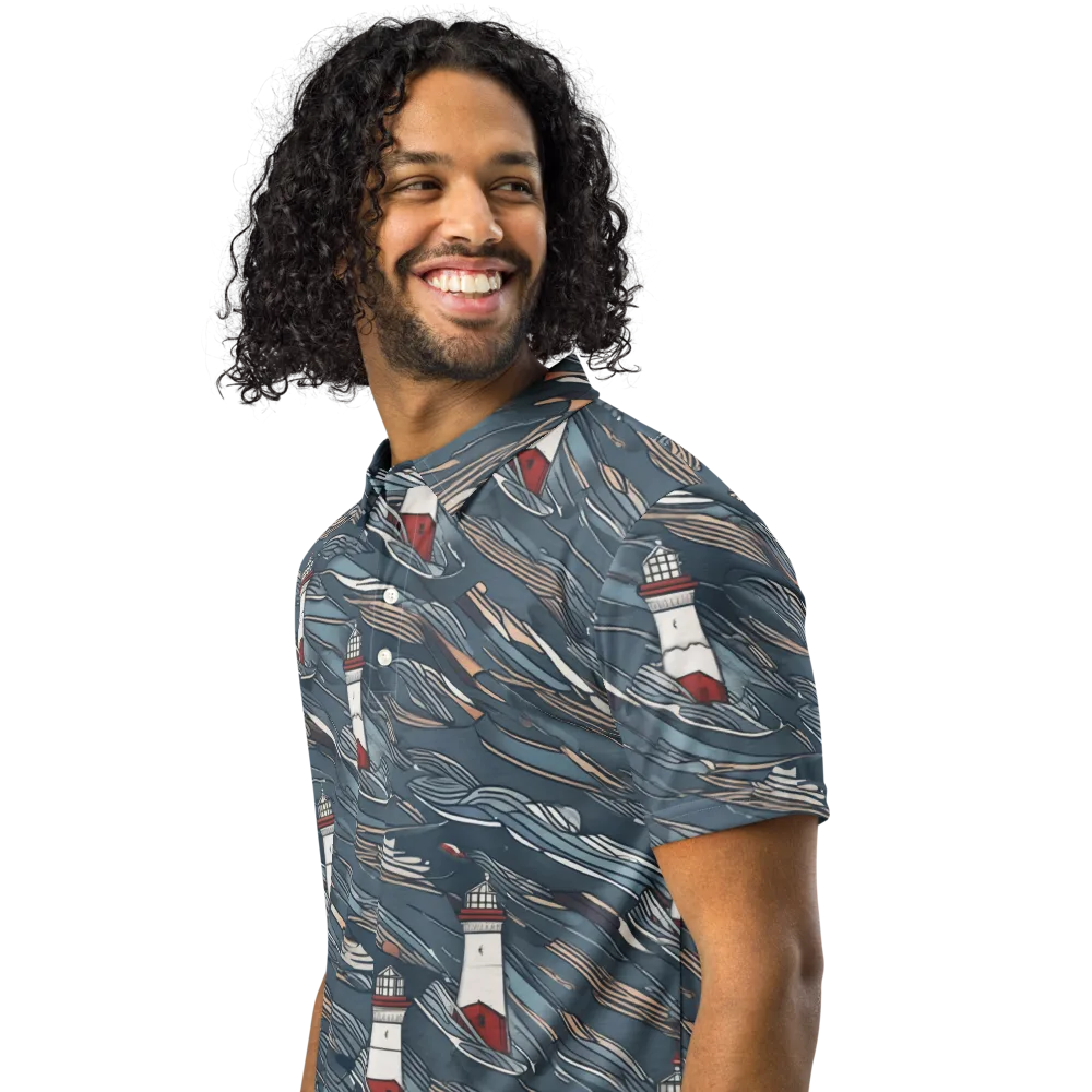 Beacon Current on Men's Slim Fit Polo Shirt — Left Front