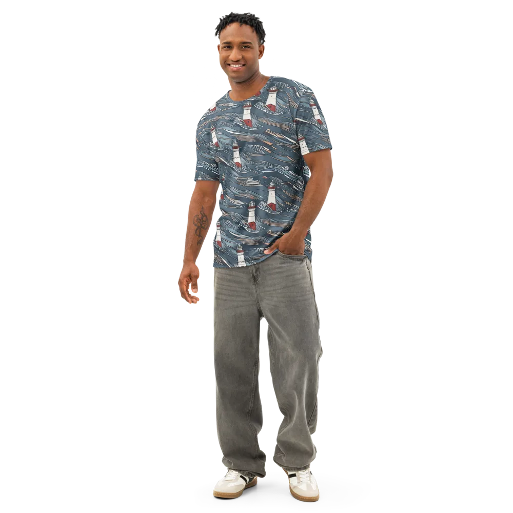 Beacon Current on Men's Cotton Crew Neck T-Shirt — Front