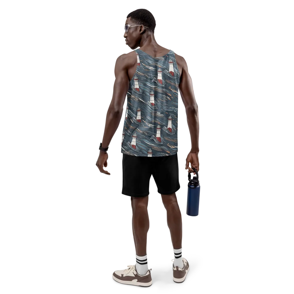 Beacon Current on Men's Tank Top — Back