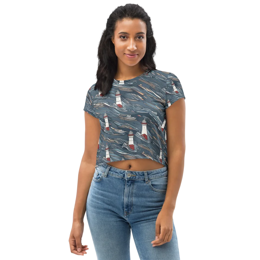 Beacon Current on Crop Tee — Front