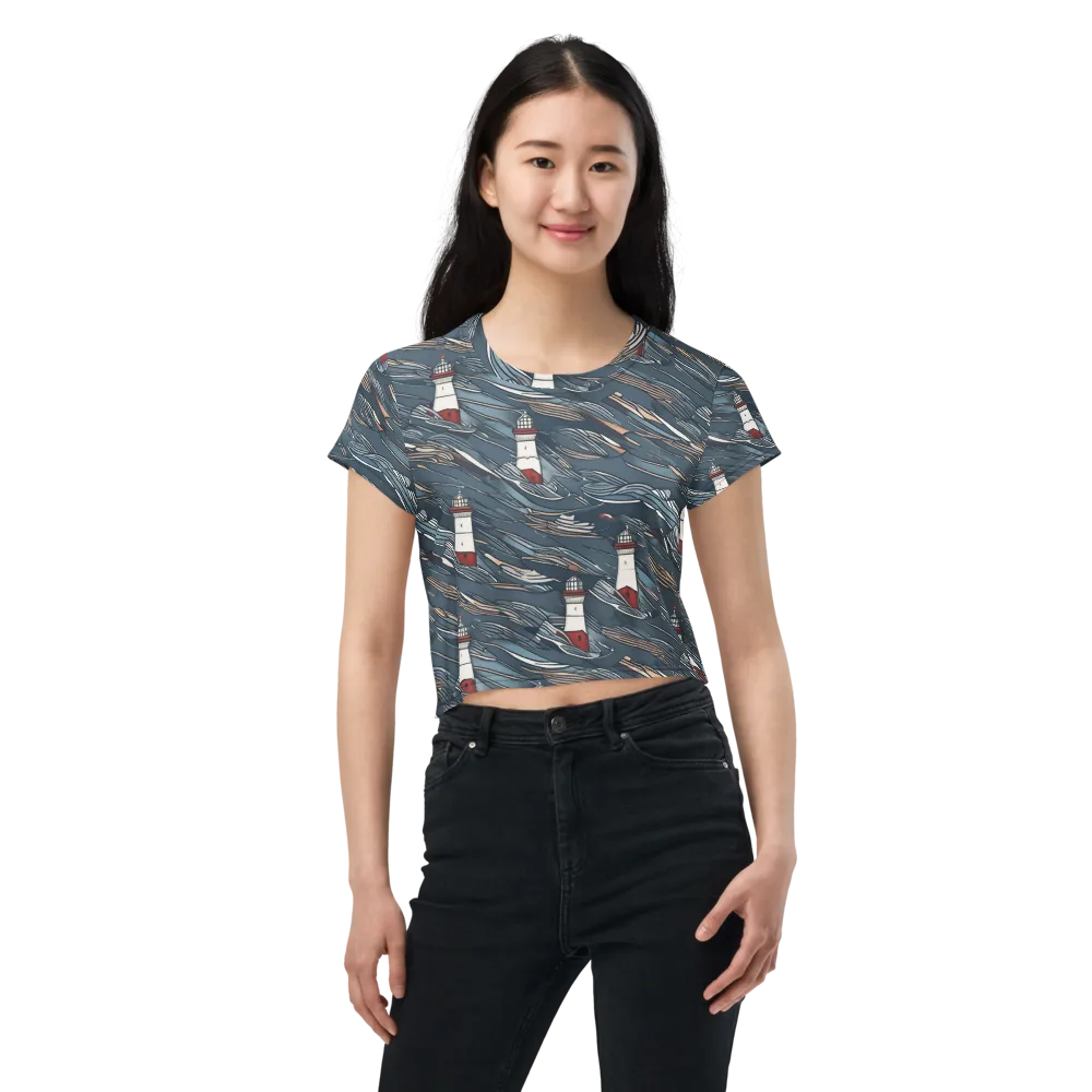 Beacon Current on Crop Tee — Front