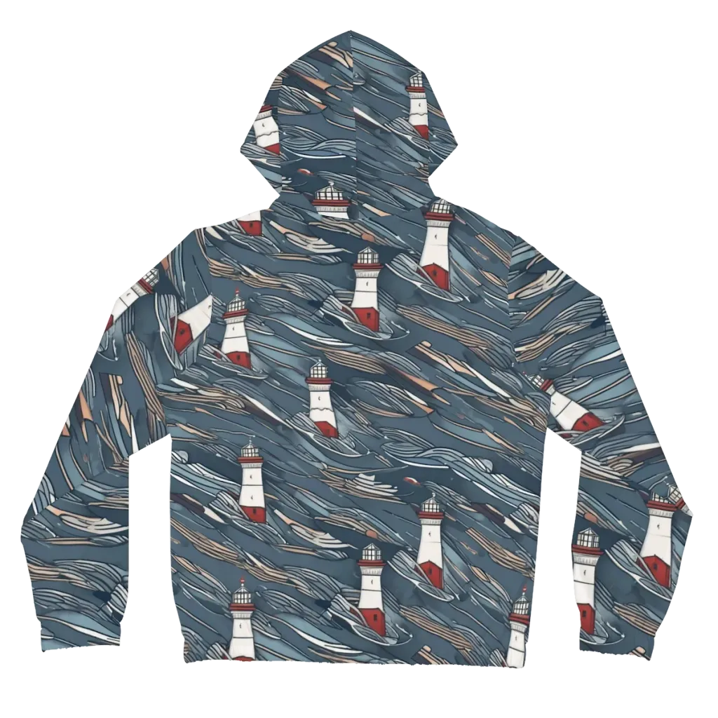 Beacon Current on Women's Full-Zip Hoodie — Back