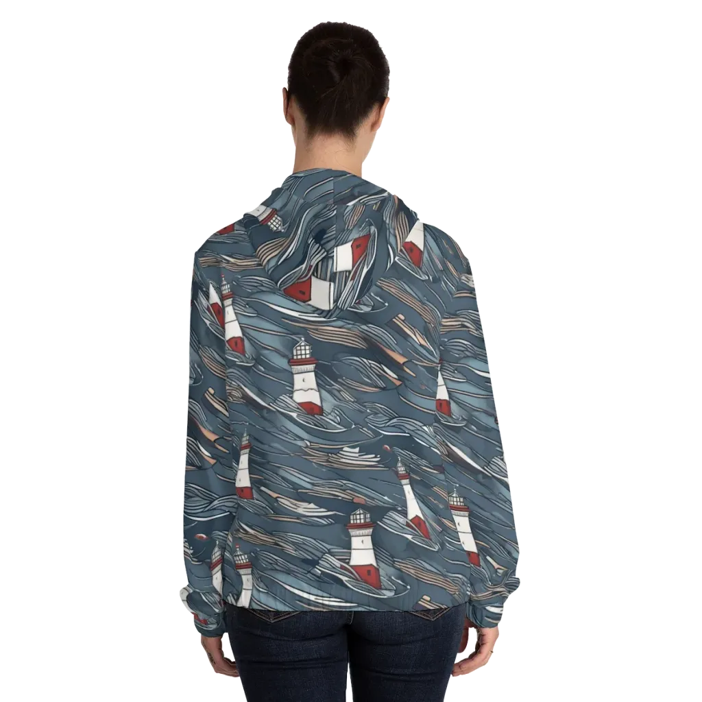 Beacon Current on Women's Full-Zip Hoodie — Back On Person