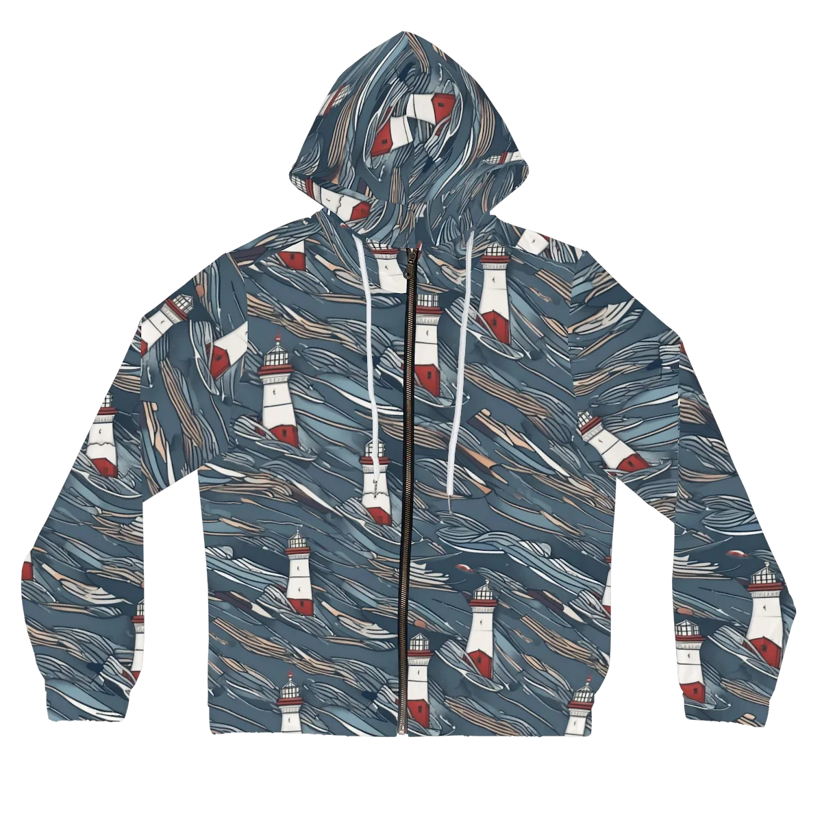 Beacon Current on Women's Full-Zip Hoodie — Front
