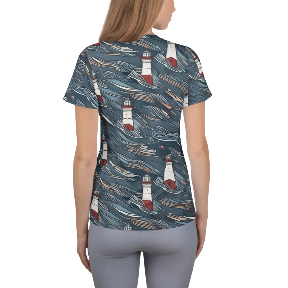 Beacon Current on Women's Athletic T-Shirt — Back