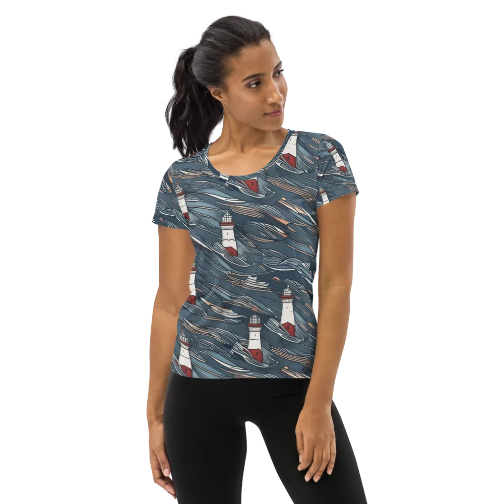 Beacon Current on Women's Athletic T-Shirt — Front