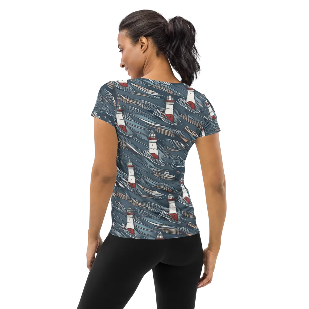 Beacon Current on Women's Athletic T-Shirt — Back