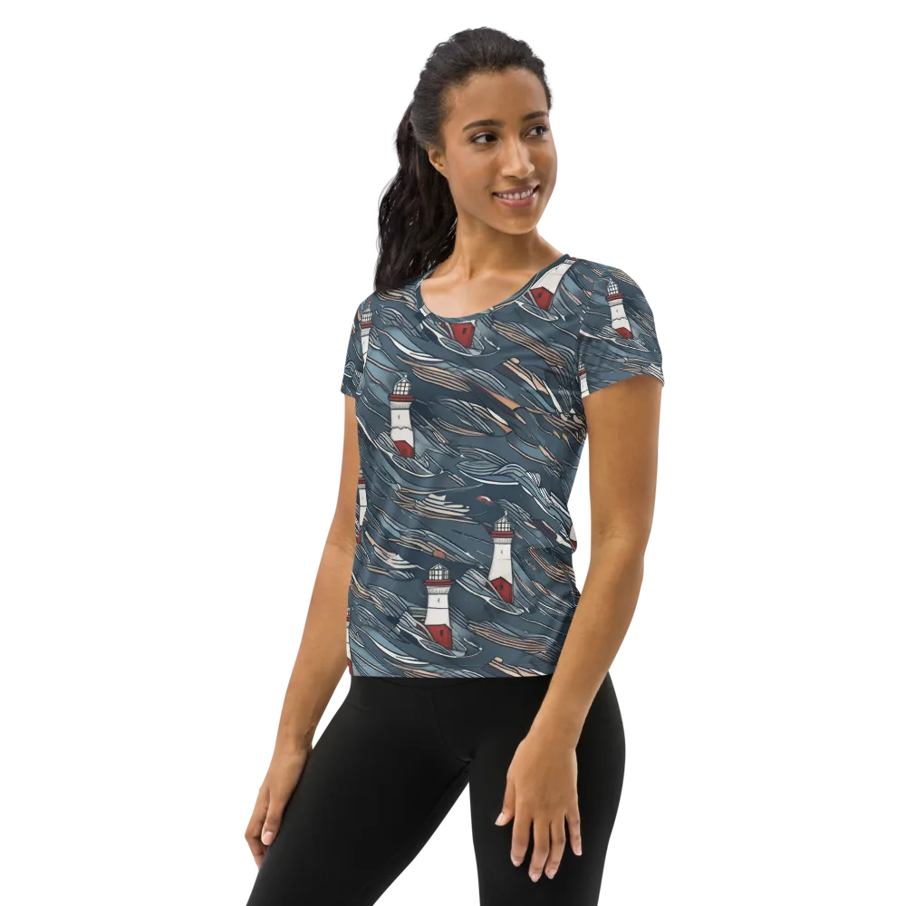 Beacon Current on Women's Athletic T-Shirt — Left