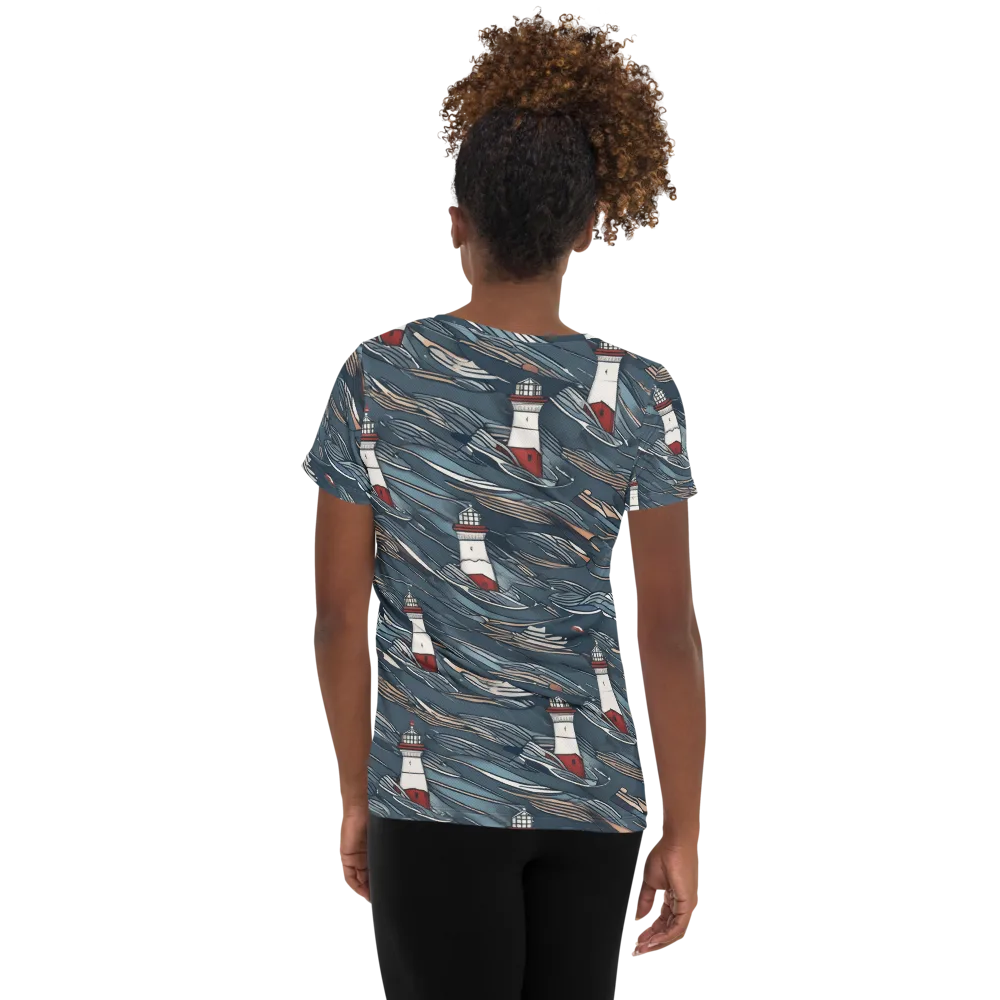 Beacon Current on Women's Athletic T-Shirt — Back