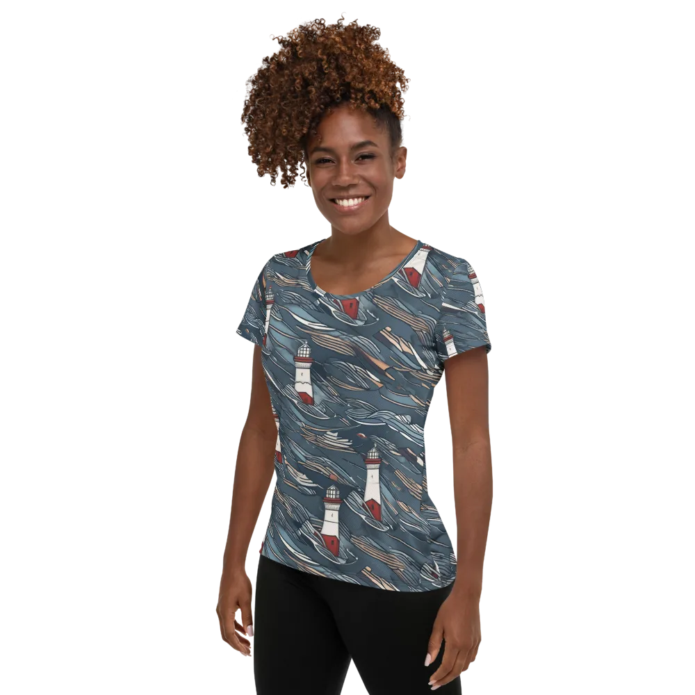 Beacon Current on Women's Athletic T-Shirt — Left
