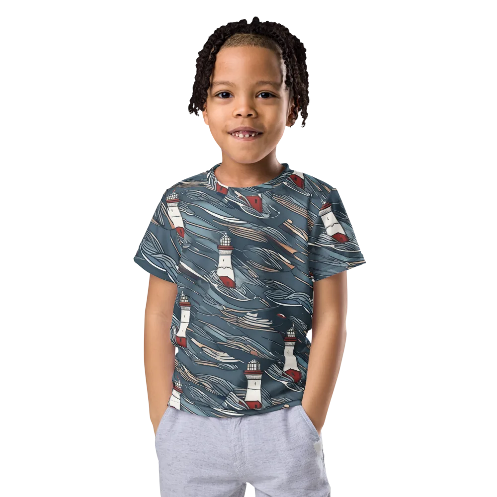 Beacon Current on Kids Crew Neck T-Shirt — Front