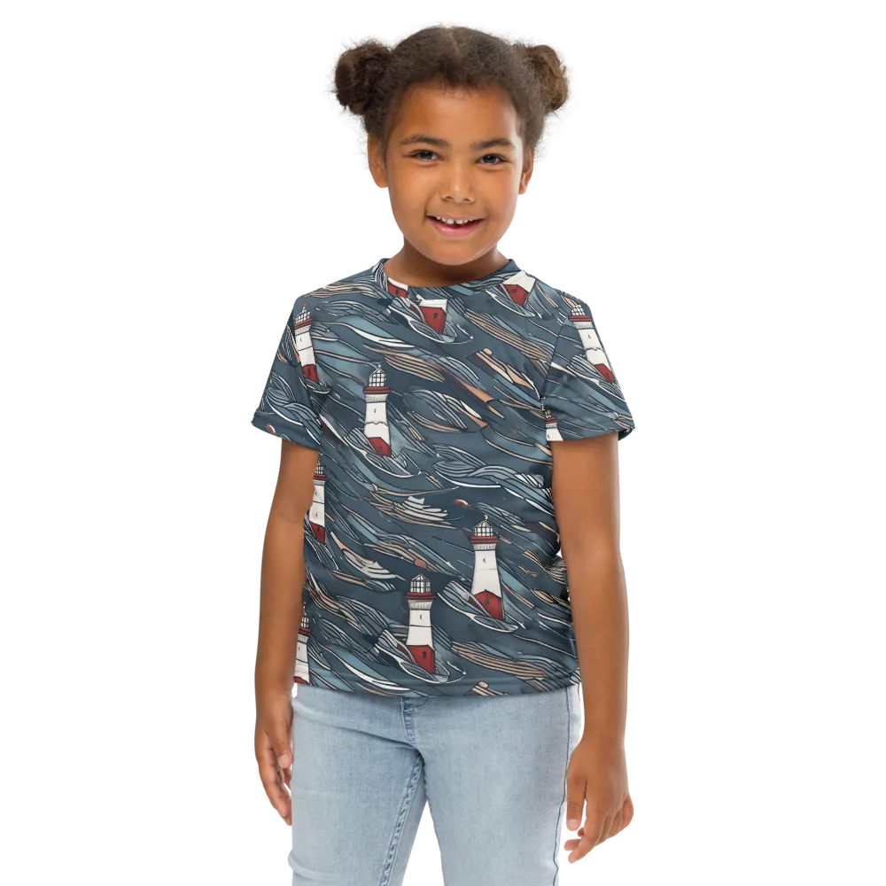 Beacon Current on Kids Crew Neck T-Shirt — Front