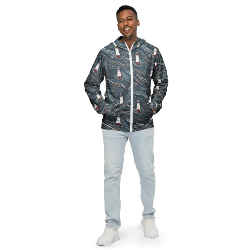 Beacon Current on a Men's Windbreaker