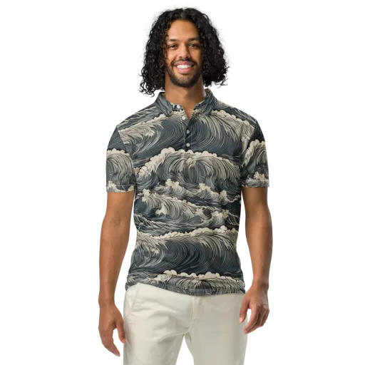 Undertow Sonata on a Men's Slim Fit Polo Shirt