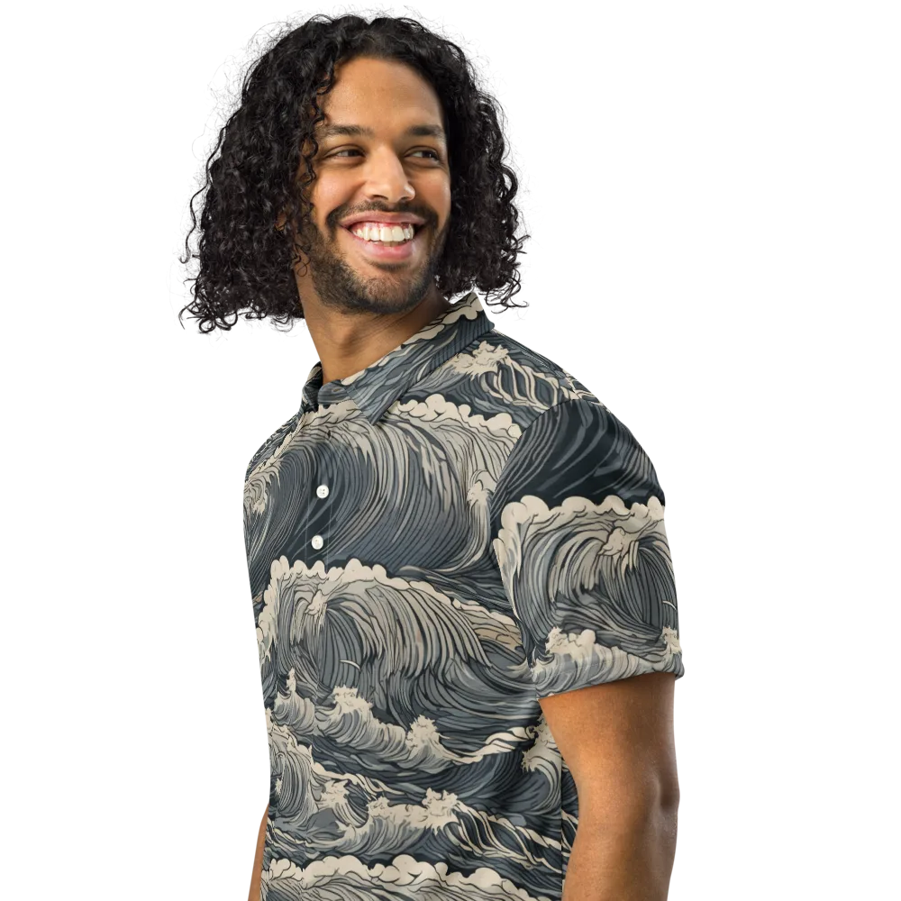 Undertow Sonata on Men's Slim Fit Polo Shirt — Left Front