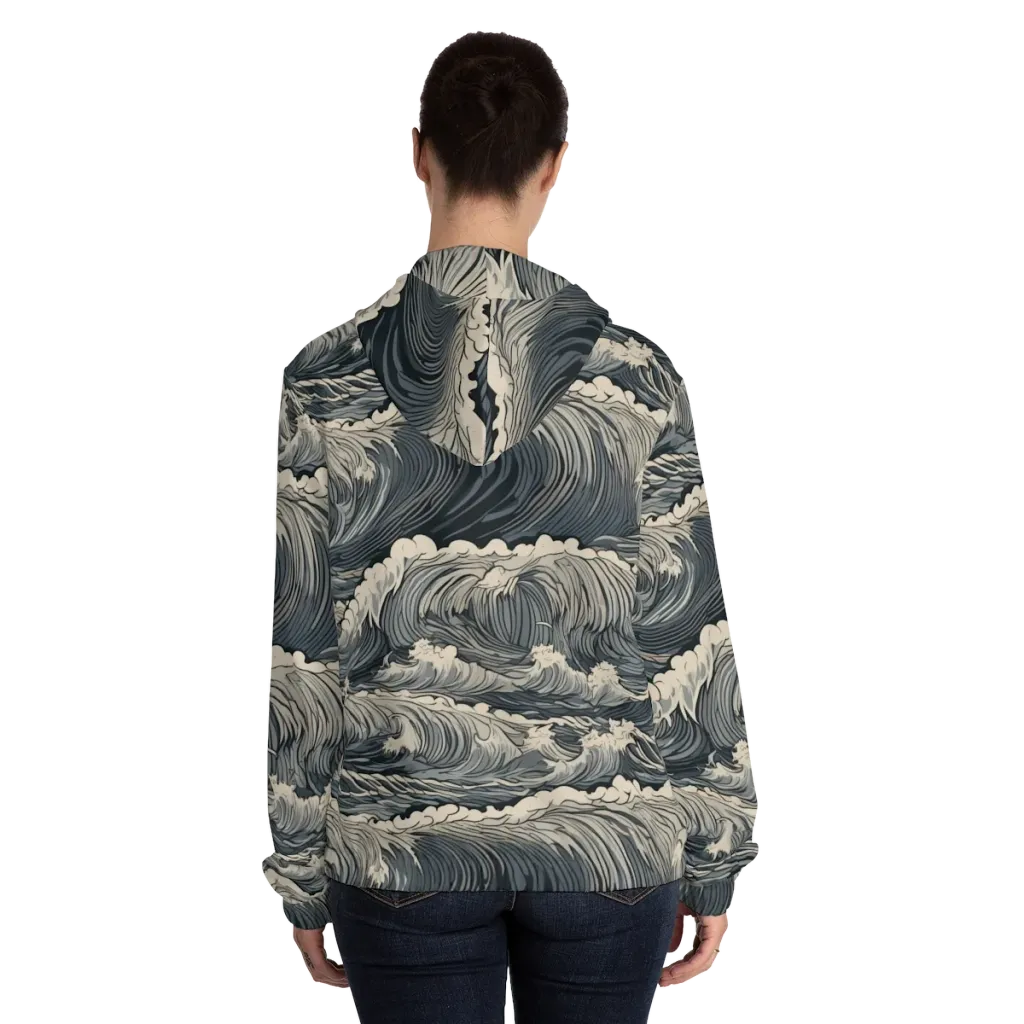 Undertow Sonata on Women's Full-Zip Hoodie — Back On Person
