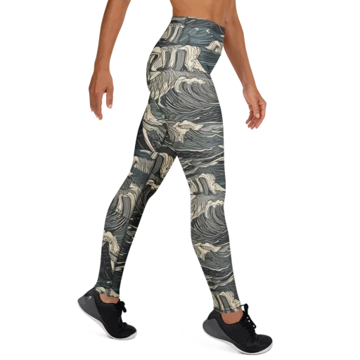 Moonlit Breakers on a Yoga Leggings