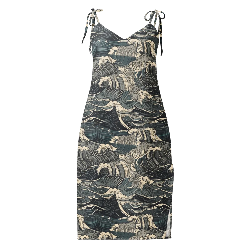 Moonlit Breakers on Slip Dress — Front