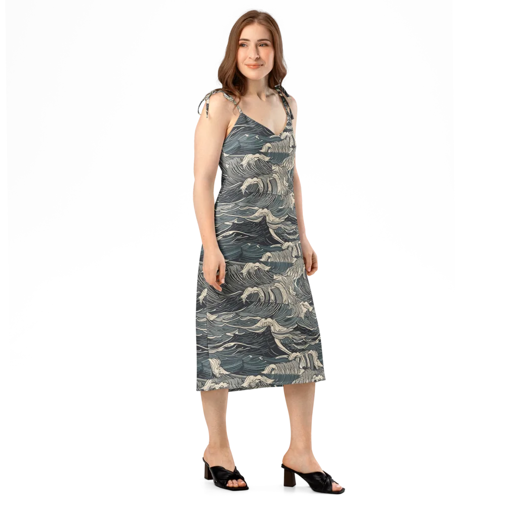 Moonlit Breakers on Slip Dress — Right Front