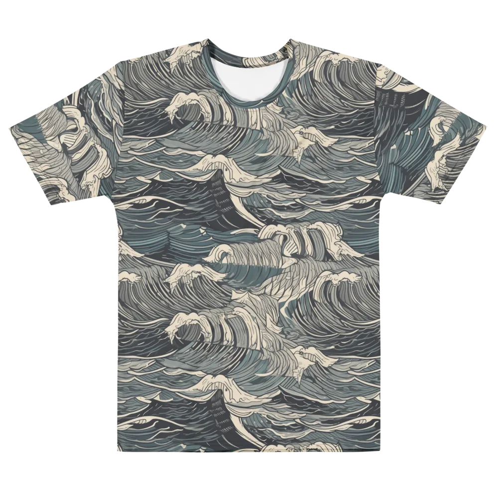 Moonlit Breakers on Men's Cotton Crew Neck T-Shirt — Front