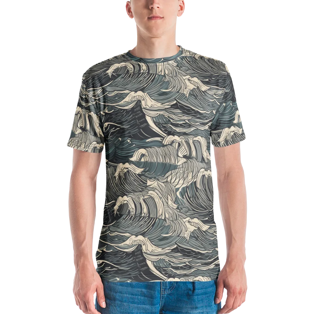 Moonlit Breakers on Men's Crew Neck T-Shirt — Front
