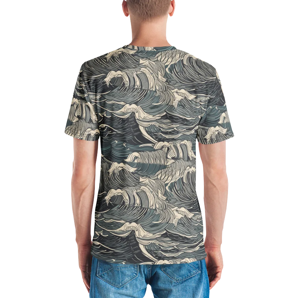 Moonlit Breakers on Men's Crew Neck T-Shirt — Back