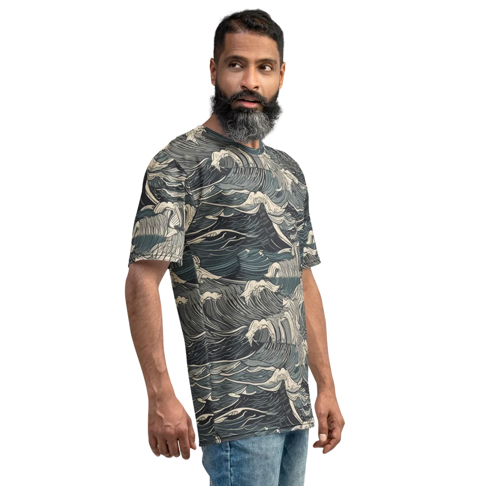 Moonlit Breakers on Men's Crew Neck T-Shirt — Right