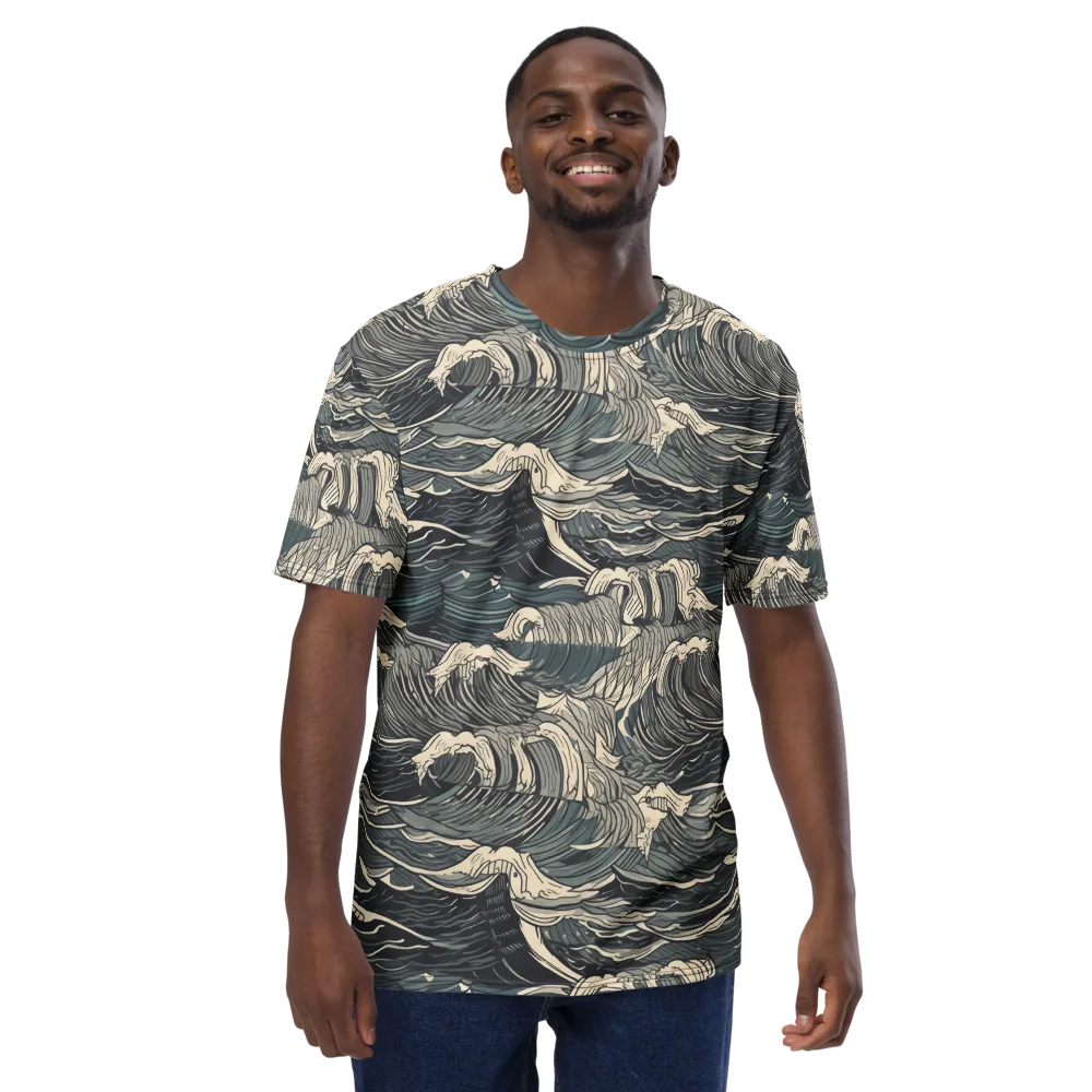 Moonlit Breakers on Men's Crew Neck T-Shirt — Front