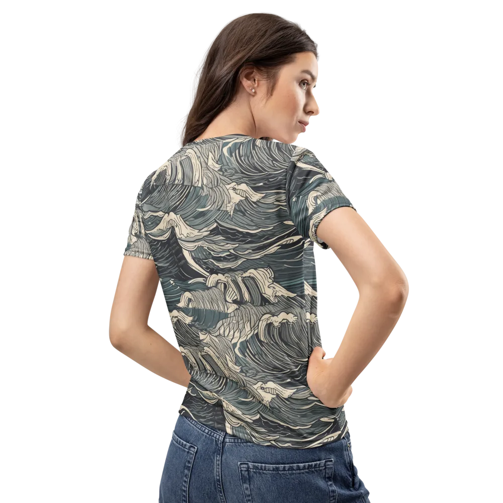 Moonlit Breakers on Women's Crew Neck T-Shirt — Back