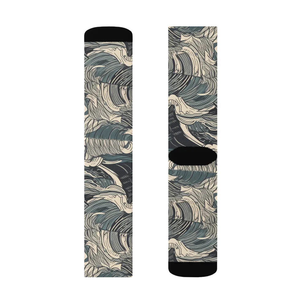 Moonlit Breakers on Socks — Left Sock
