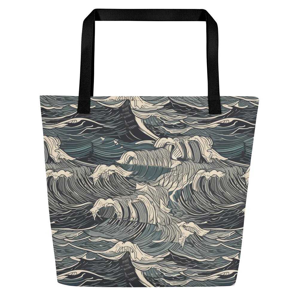 Moonlit Breakers on Large Tote Bag W/ Pocket — Front