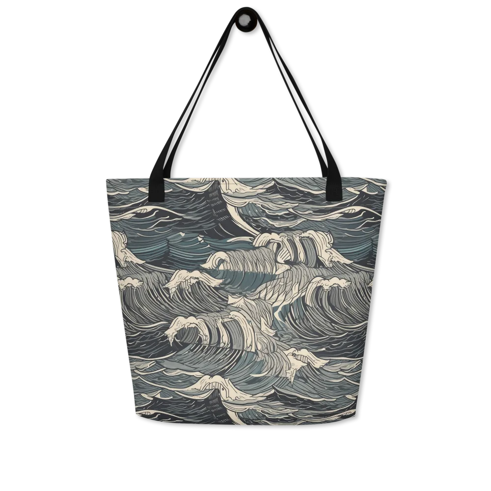 Moonlit Breakers on Large Tote Bag W/ Pocket — Front