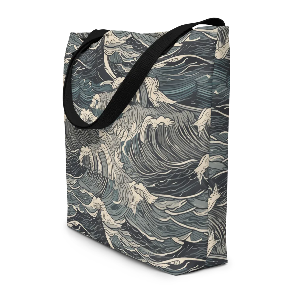 Moonlit Breakers on Large Tote Bag W/ Pocket — Front