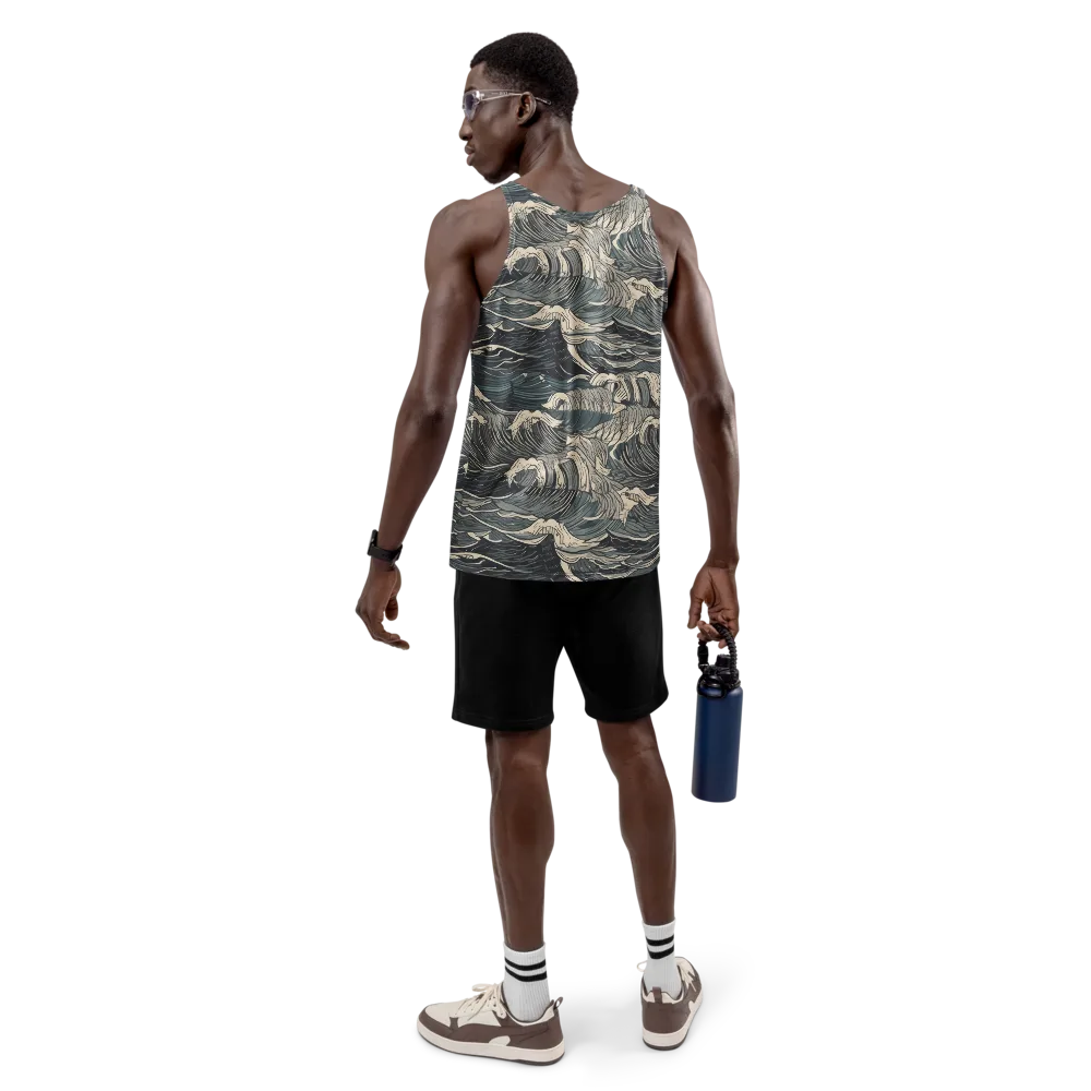 Moonlit Breakers on Men's Tank Top — Back