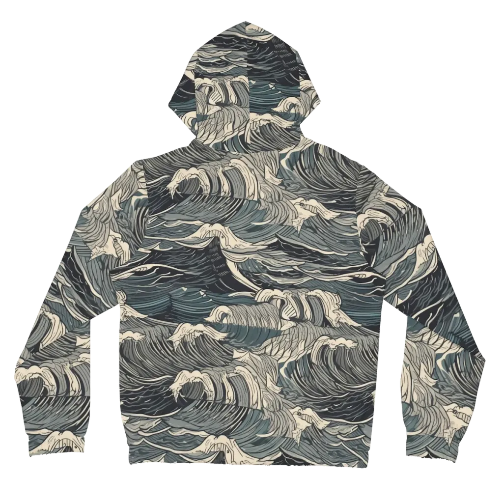 Moonlit Breakers on Women's Full-Zip Hoodie — Back