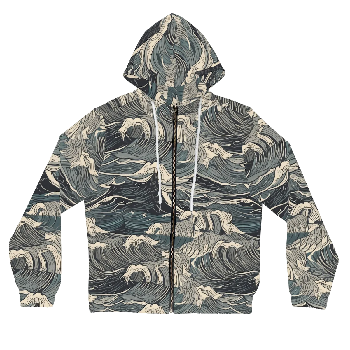 Moonlit Breakers on Women's Full-Zip Hoodie — Front