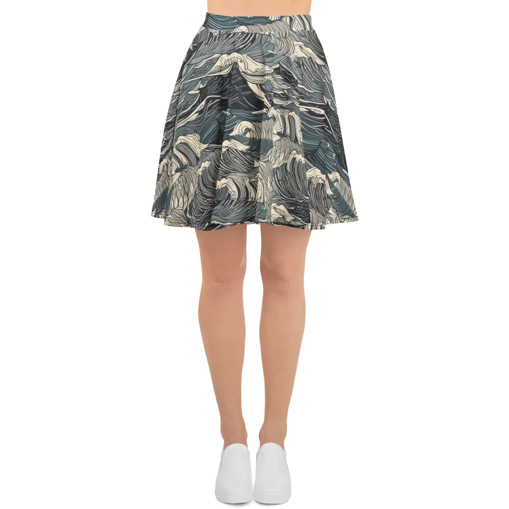 Moonlit Breakers on Skater Skirt — Front
