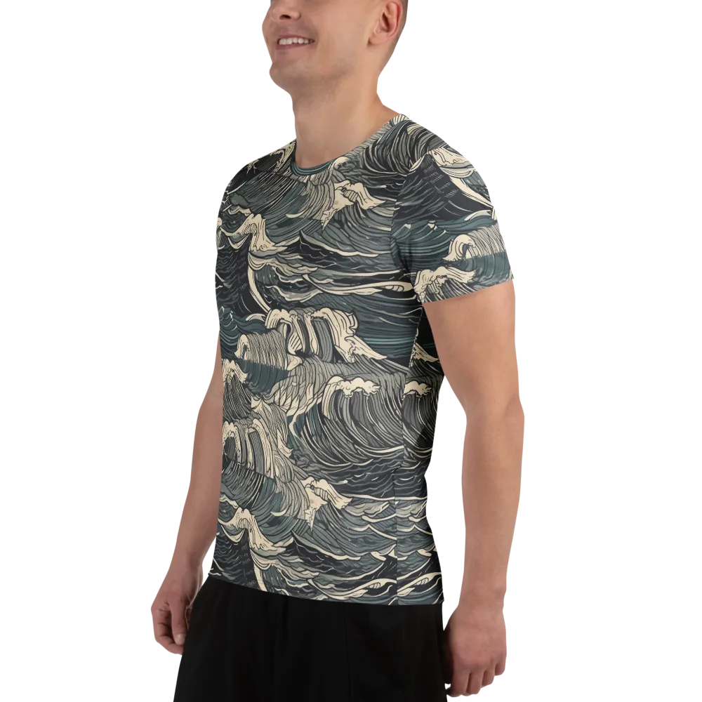 Moonlit Breakers on Men's Athletic T-Shirt — Left